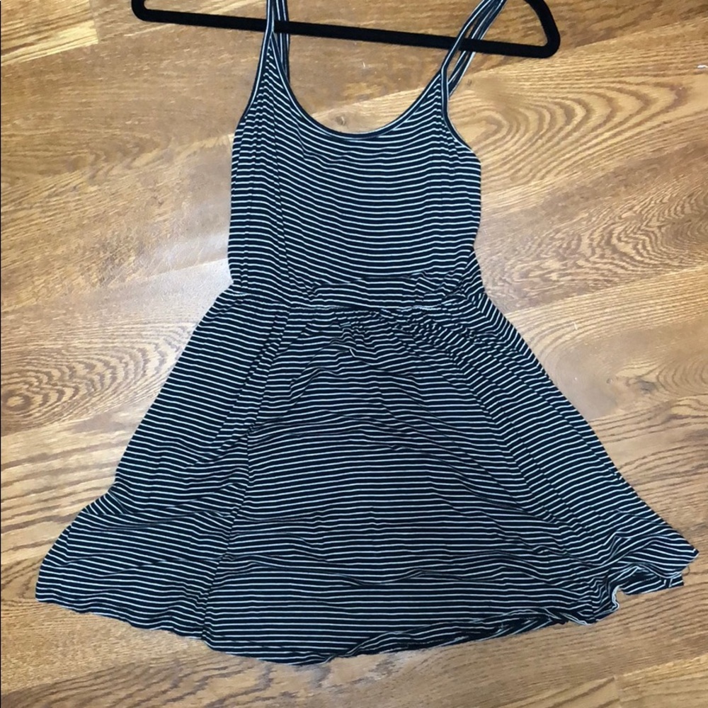 Brandy Melville navy and white striped dress